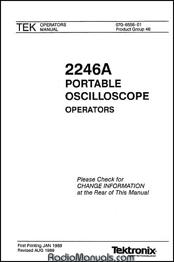 Tektronix 2246A Operators Manual